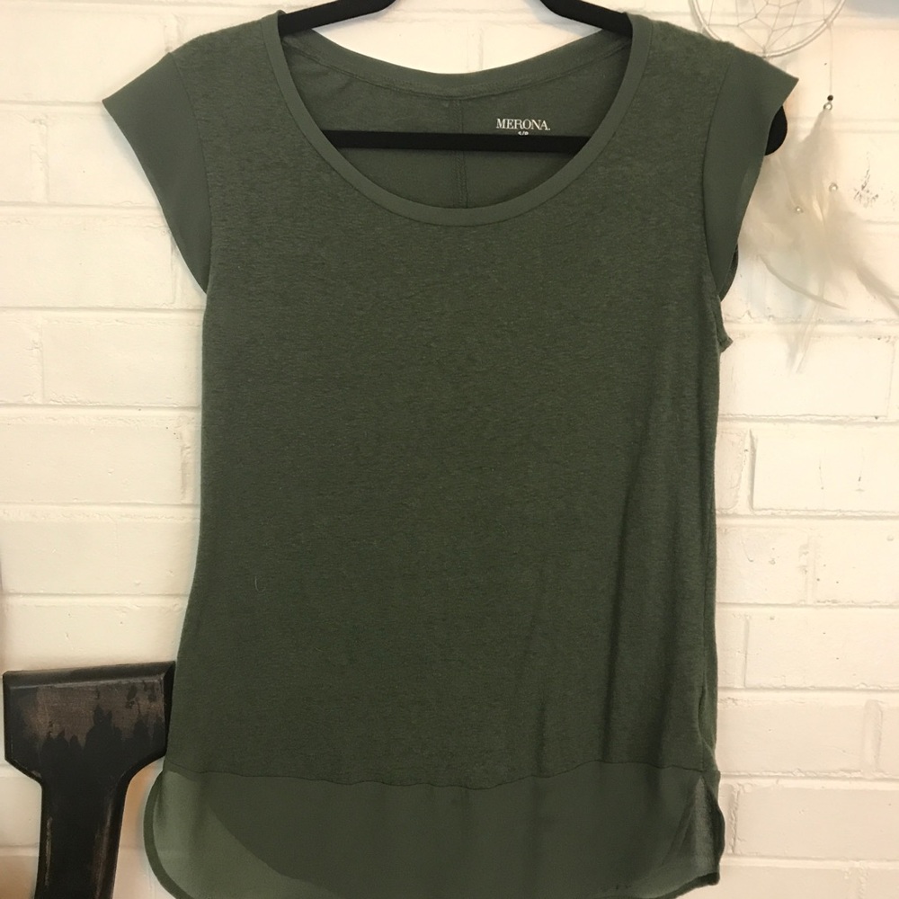 Merona Olive Green Short Sleeve Top